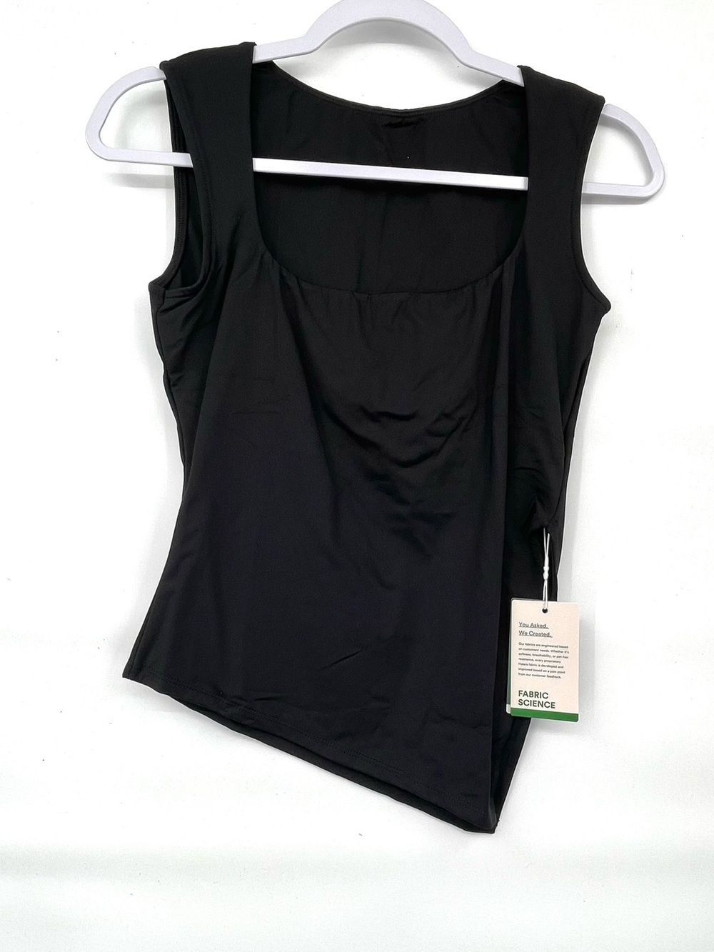 Halara NWT black asymmetrical square neck tank top